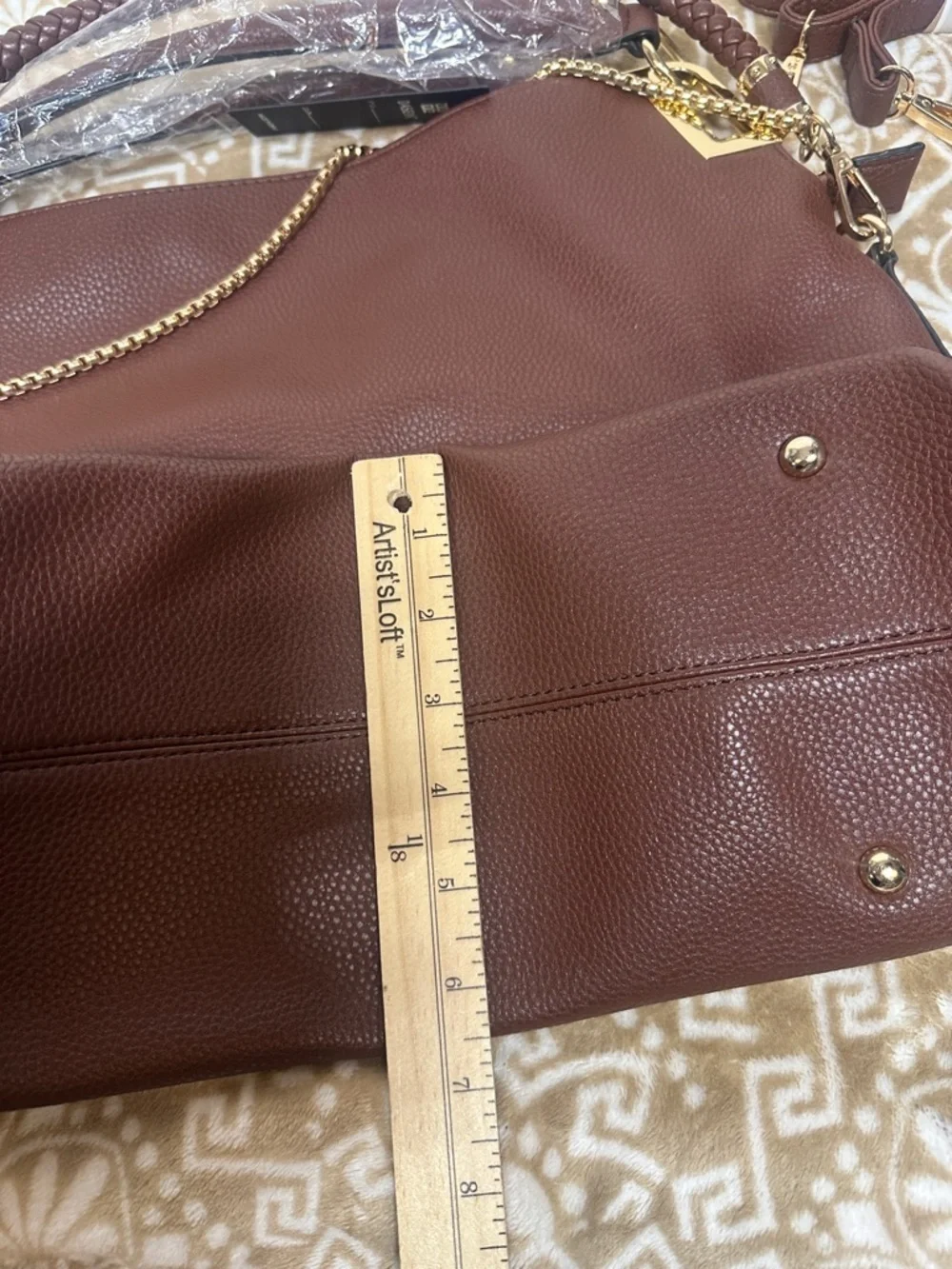 Dasein Hobo shoulder/ Crossbody Bag in soft faux leather with accent Rhinestones